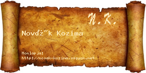 Novák Kozima névjegykártya